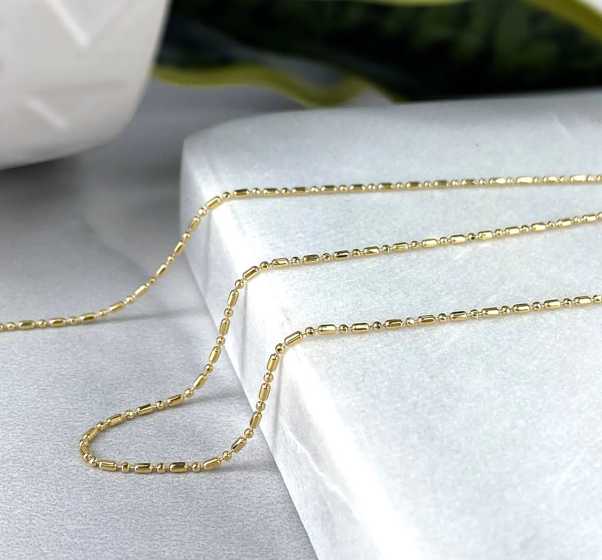 Chain Dash Dot Link 18" 1mm 18k Gold Filled. Bundle and Save. FREE SHIPPING on orders of $100 and over.  Sam's Jewelry World USA.